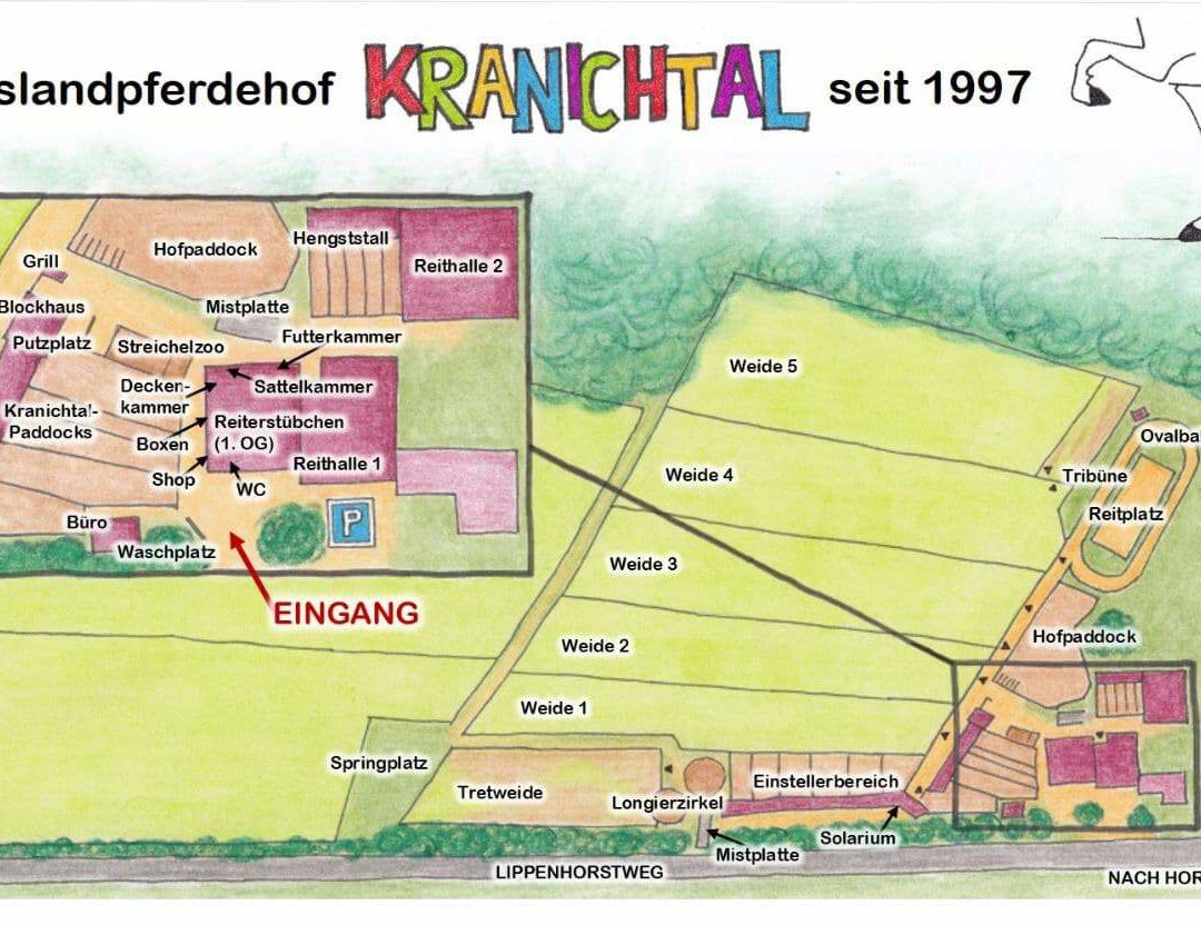 Der Islandpferdehof Kranichtal bekommt nun eine Lagekarte