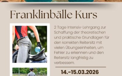Franklinbälle Kurs | 14.–15.03. Mehr Balance im Sattel – sichere dir jetzt deinen Platz!