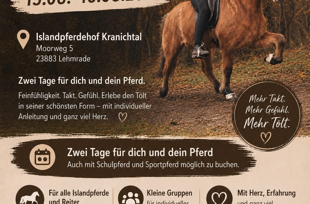 Tölt-Kurs mit Sarah – 15.–16. August 2026